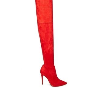 COPY - Steve Madden Red Thigh High Boots